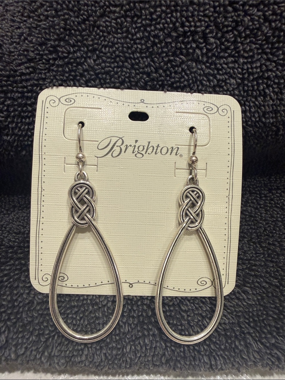 Brighton Silver Knot Teardrop Dangle Earrings
